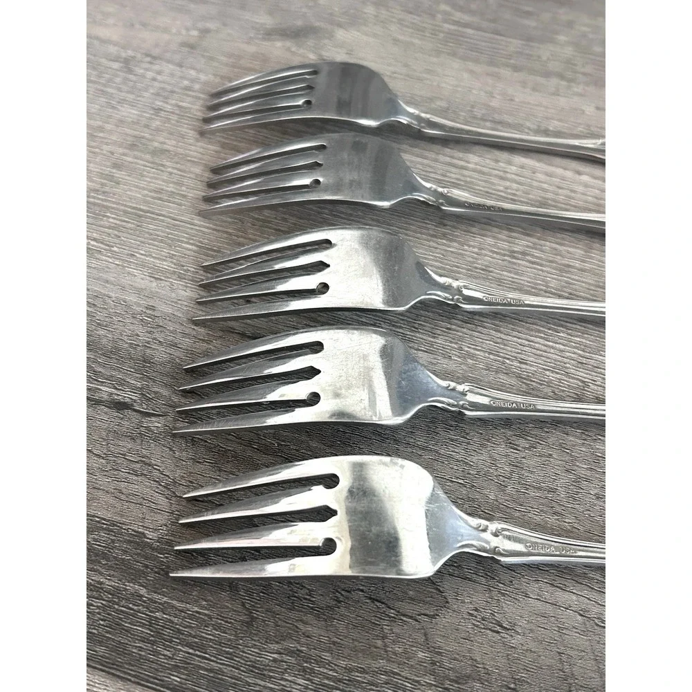 Onieda RENOIR PEMBROOKE Salad Forks Set of 5‎ Stainless Made In USA